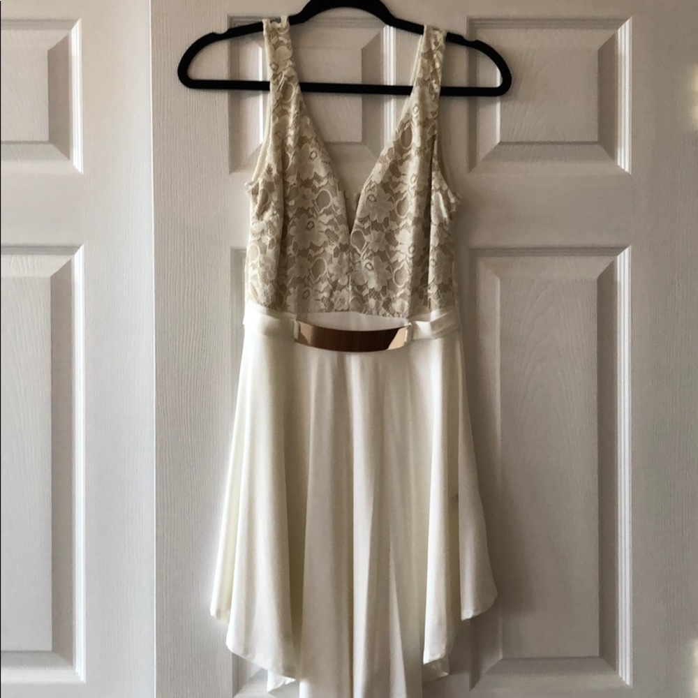 White/gold dress